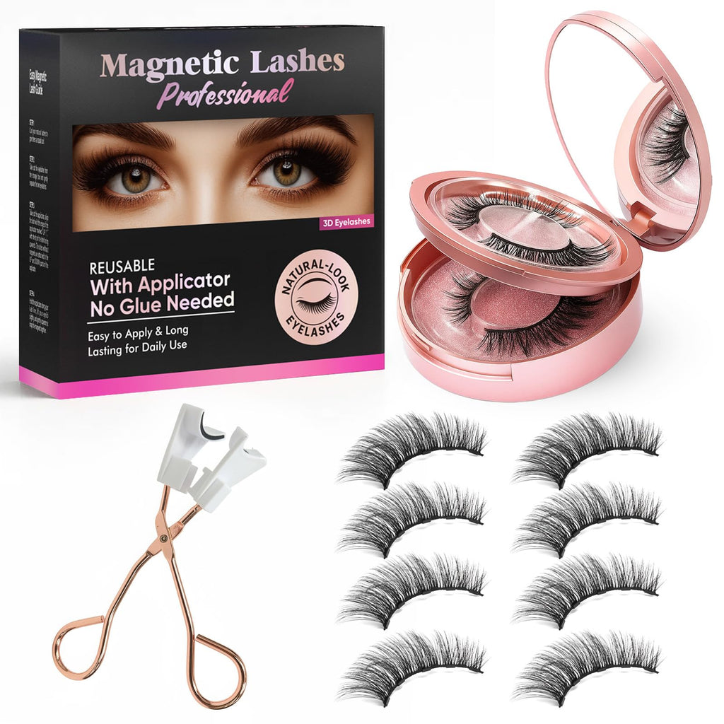 AiRunTech Magnetic Eyelashes Kit – 3D Natural Look, No Glue, Easy Applicator