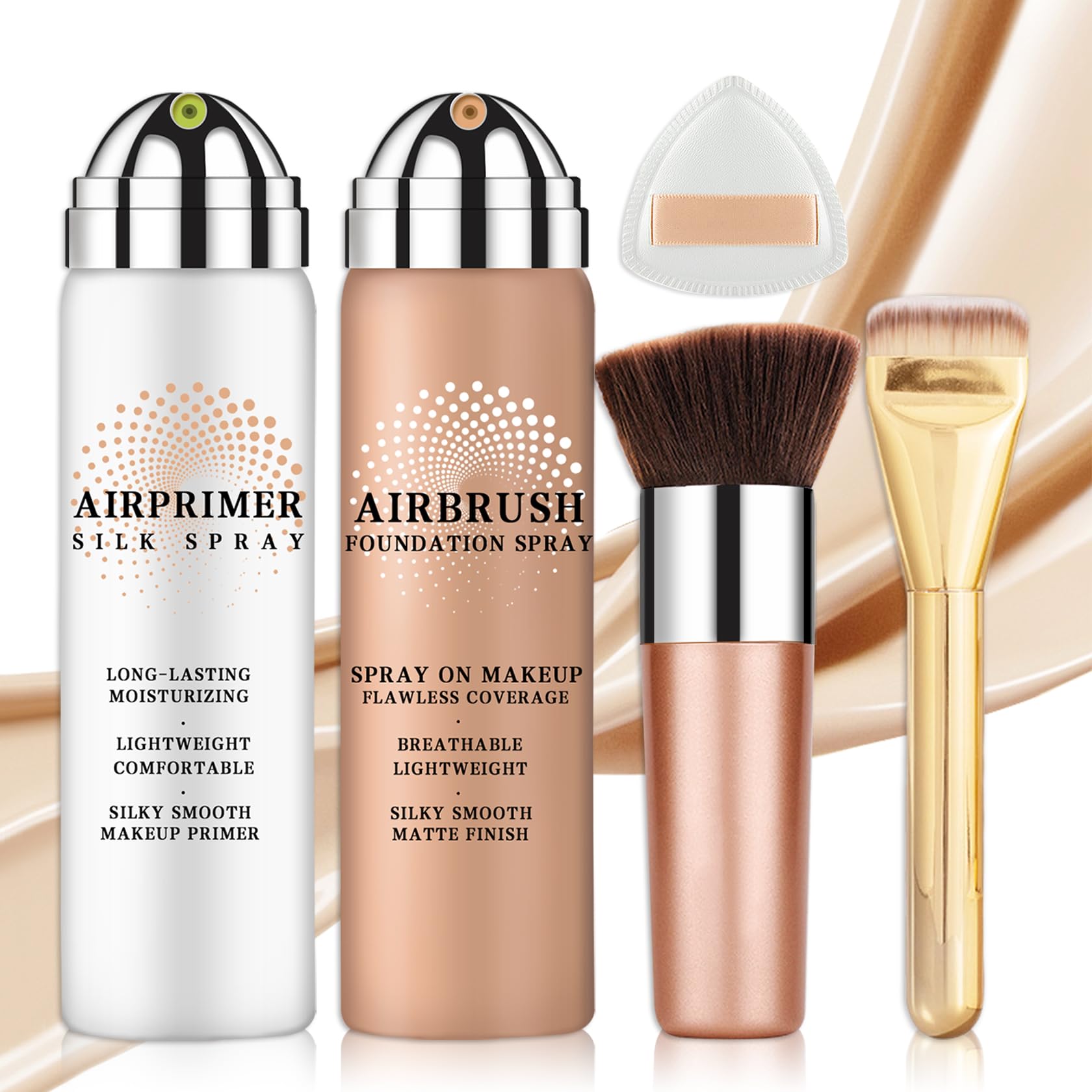 AIUEO Airbrush Foundation & Primer Kit – Silky, Long-Lasting Nude 03
