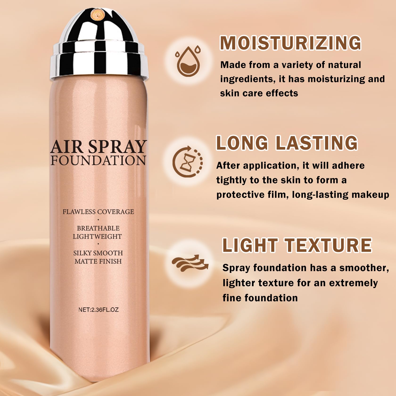 AIUEO Magic Minerals Airbrush Foundation – Silky Mist for Mature Skin, Natural Matte Finish