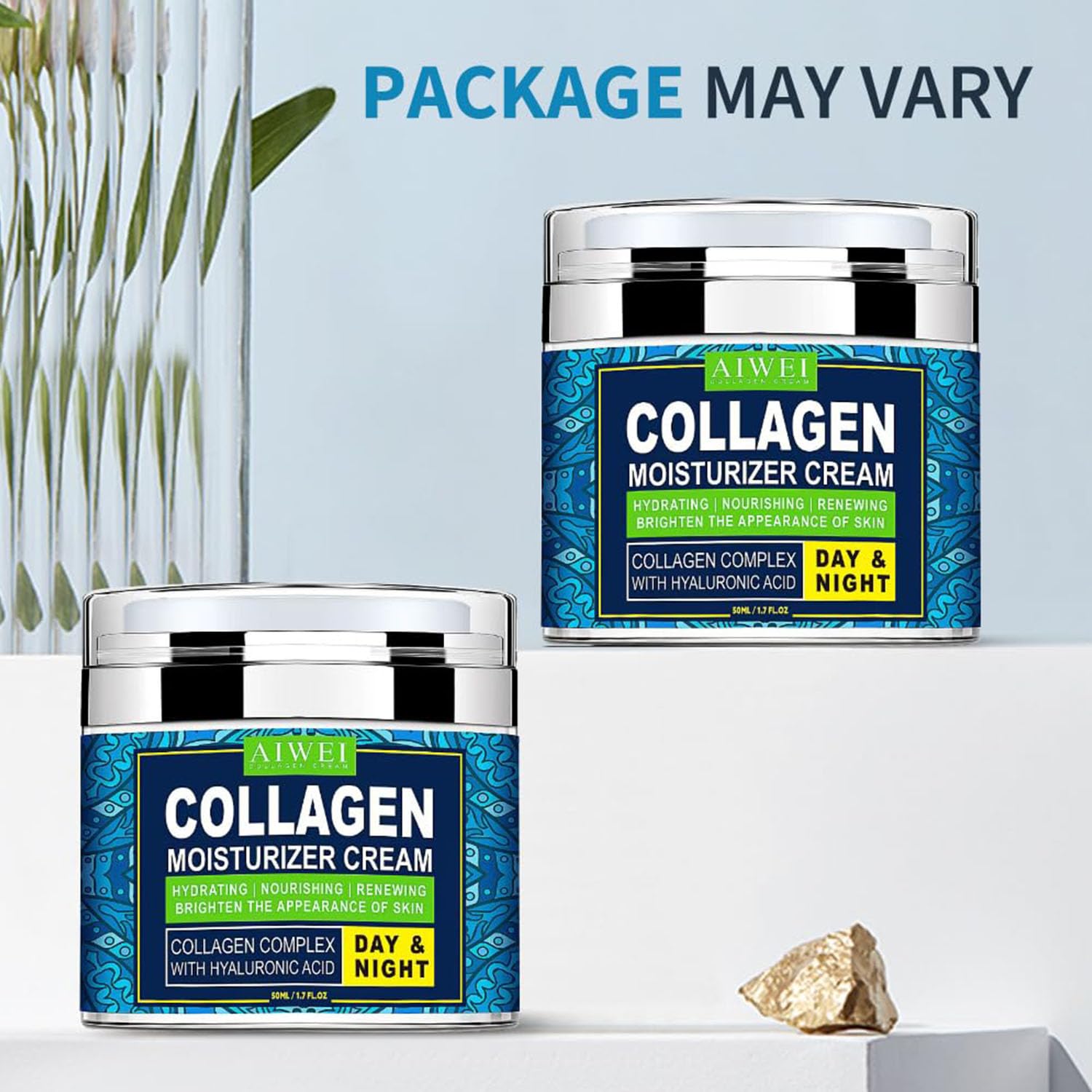 AIWEI Face Moisturizer Collagen Cream – Hydrating Day & Night Cream with Retinol + Hyaluronic Acid