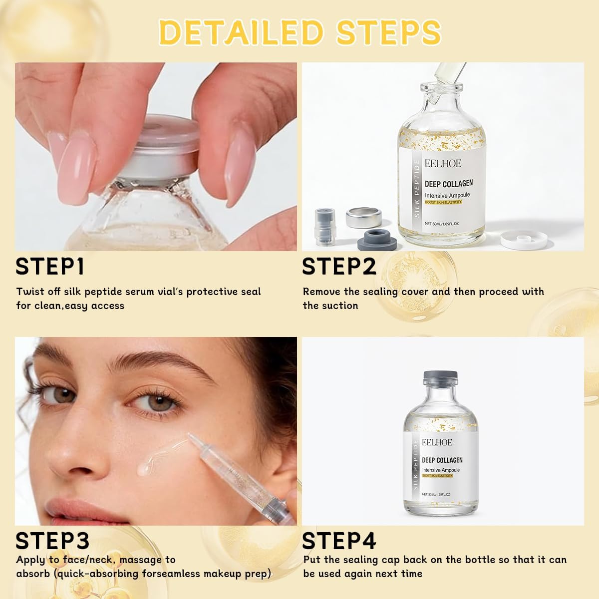 Aiwejay Silk Peptide Intensive Lifting Ampoule – Firming, Hydrating Facial Serum