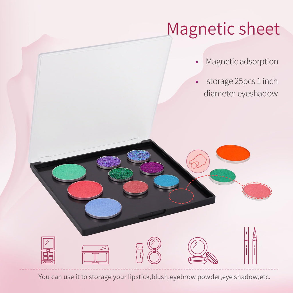 AJLTPA Magnetic Makeup Palette 3-Pack — Frosted Top, 60 Adhesive Metal Stickers