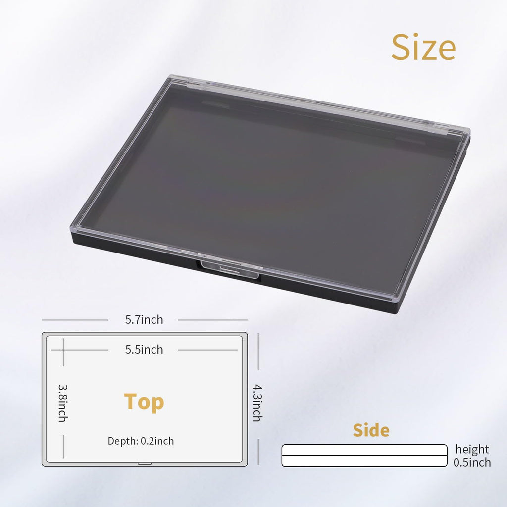 AJLTPA Magnetic Makeup Palette Empty – Clear Top 3-Pack with 60 Adhesive Metal Stickers (5.7 x 4.3 in)