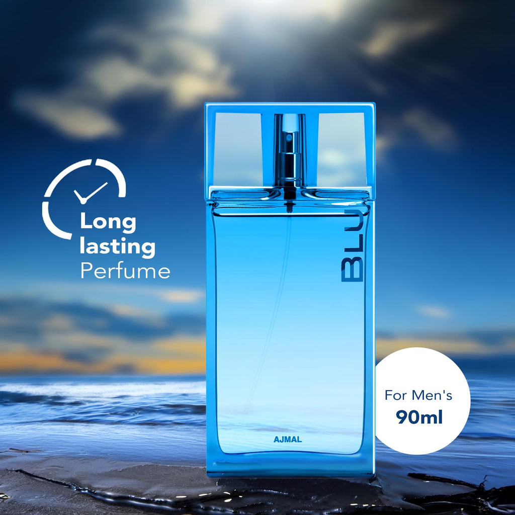 Ajmal Blu Eau de Parfum for Men – Long-Lasting Fresh Aquatic Scent (90 ml)