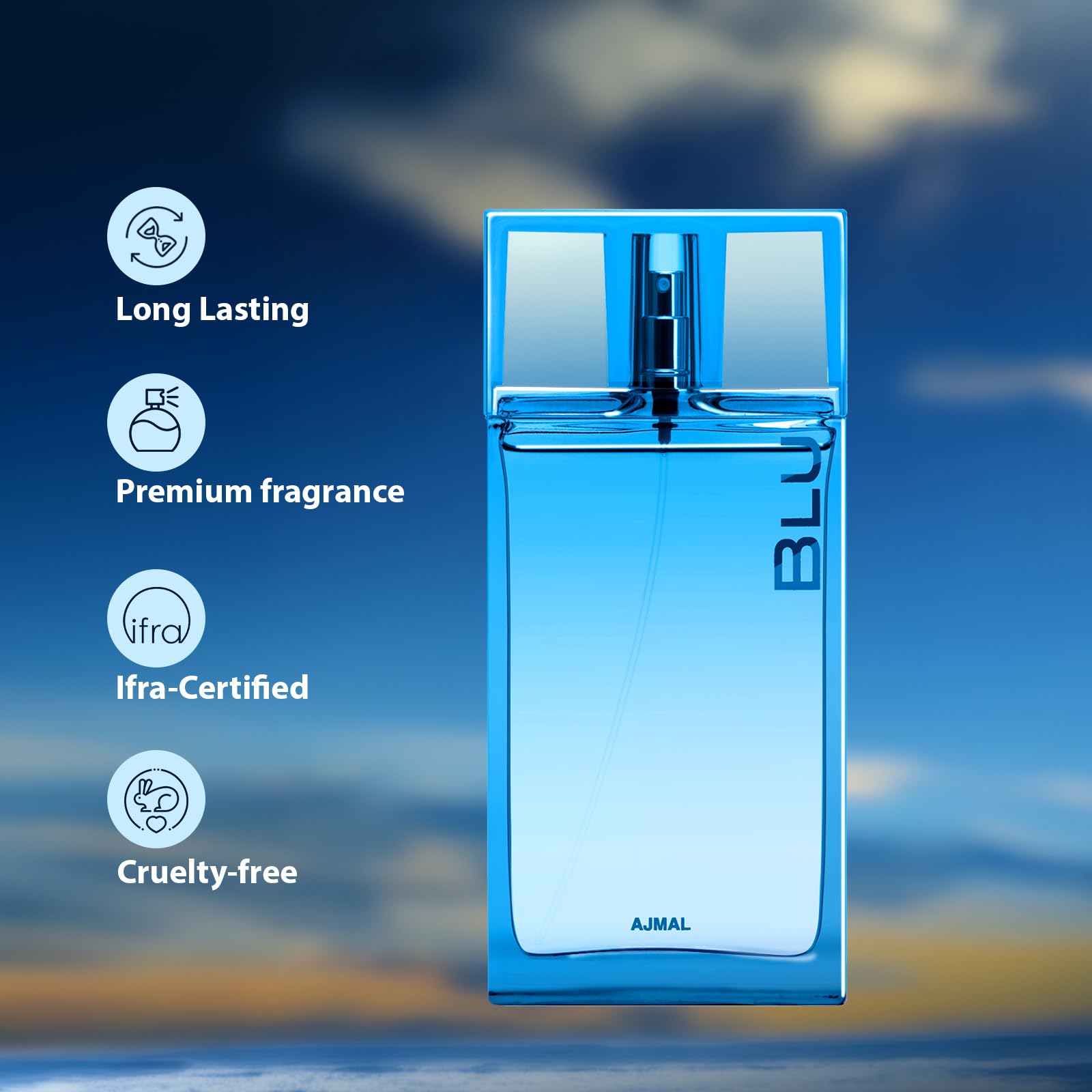 Ajmal Blu Eau de Parfum for Men – Long-Lasting Fresh Aquatic Scent (90 ml)