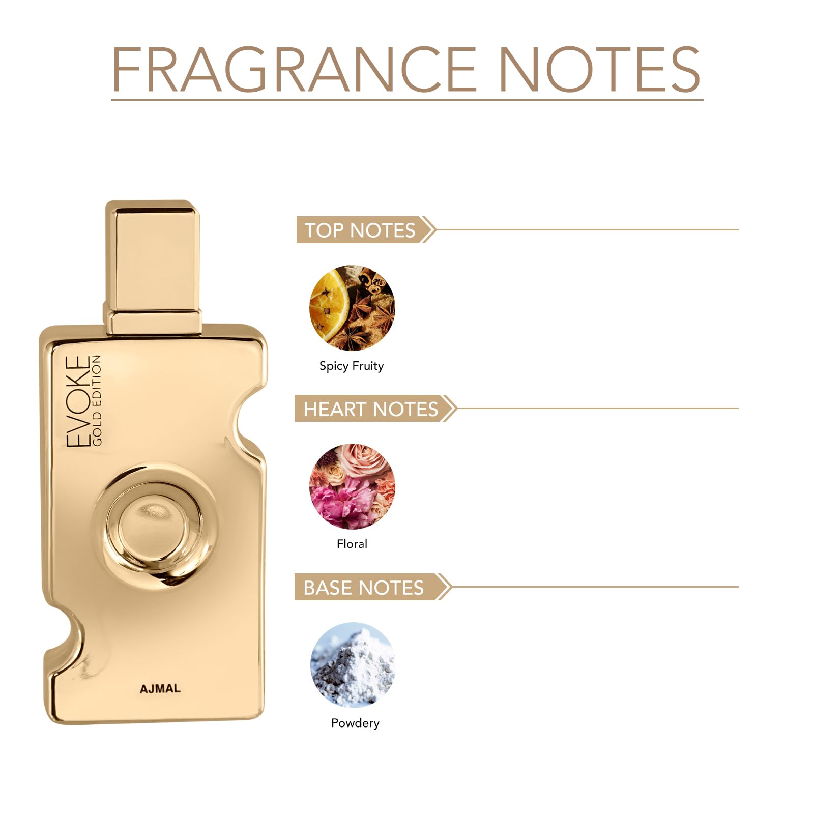 Ajmal Evoke Gold EDP for Women – Floral Woody Musky, 75 ml | Made in Dubai