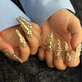 AKA Unicorn Trendy Handmade Press-On Nails – Long Stiletto, 10Pcs Bling Rhinestones