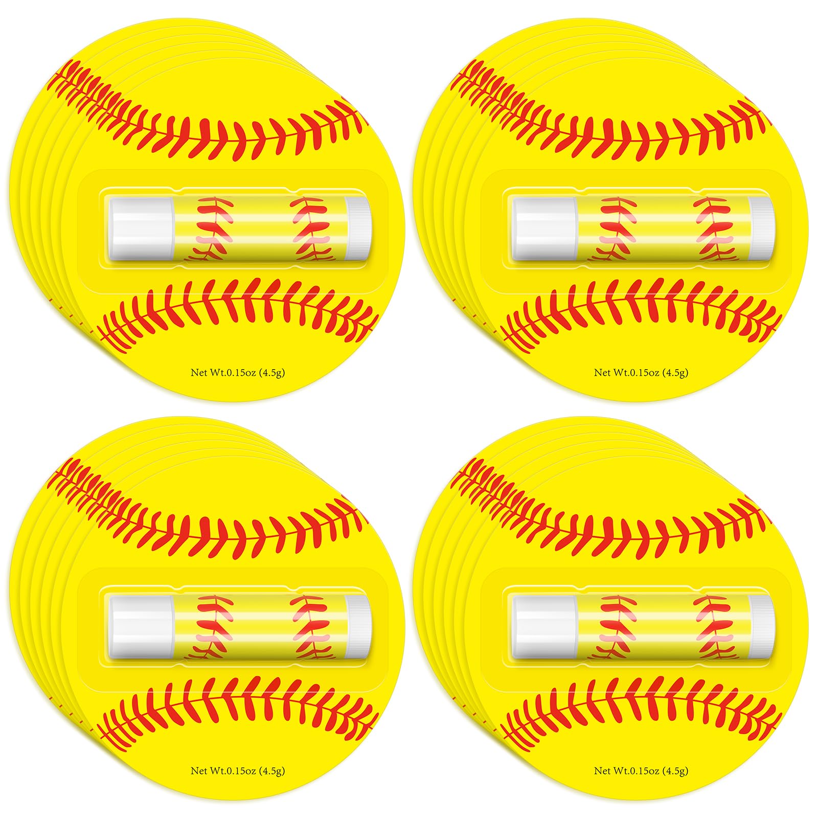 AKAIXI 24-Pack Softball Chapstick – Beeswax Lip Balm with Vanilla Flavor