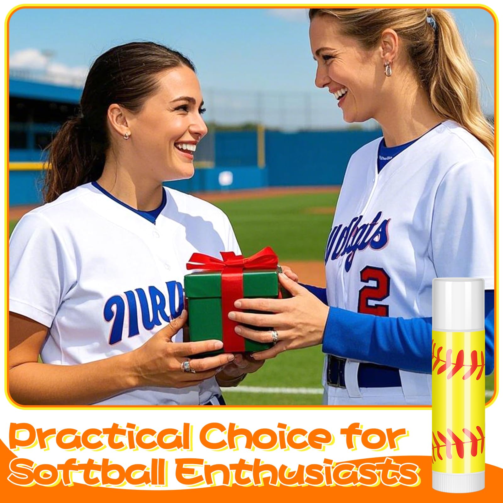 AKAIXI 24-Pack Softball Chapstick – Beeswax Lip Balm with Vanilla Flavor