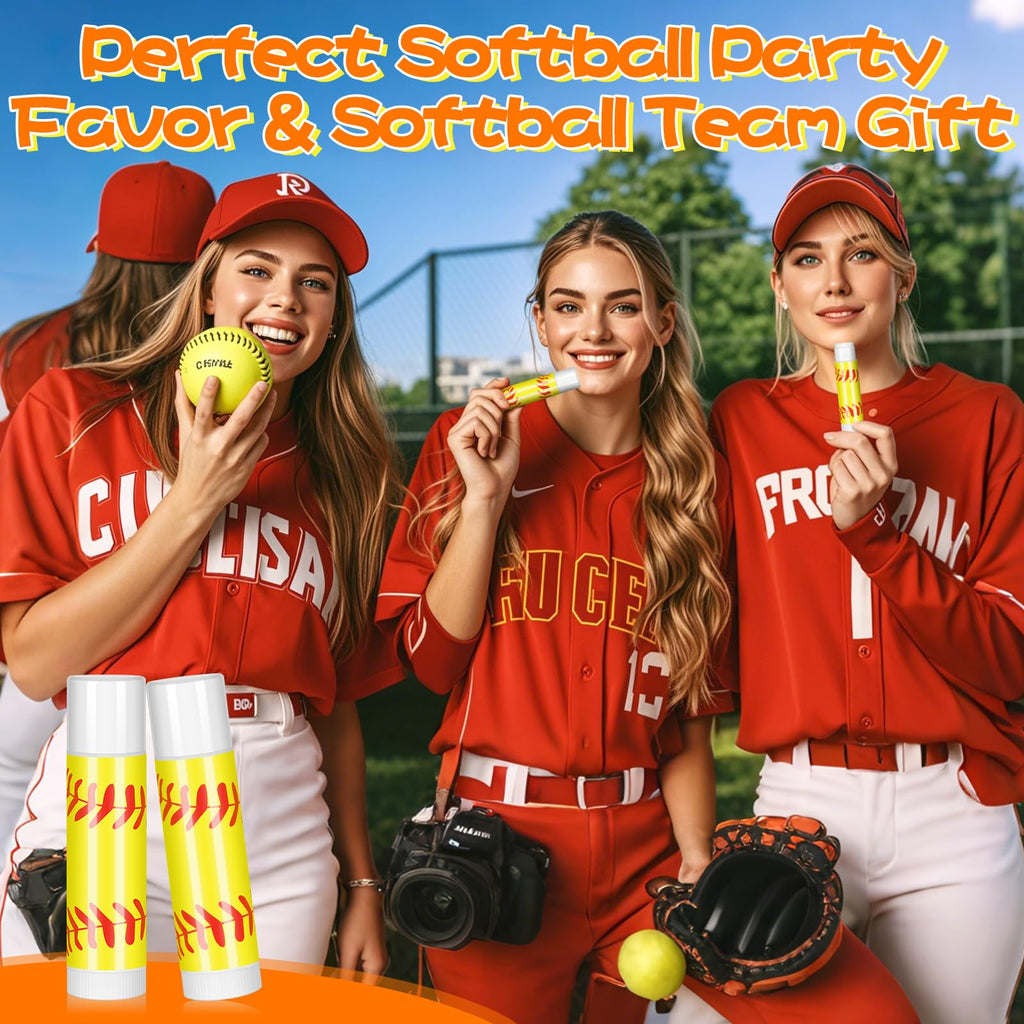 AKAIXI 24-Pack Softball Chapstick – Beeswax Lip Balm with Vanilla Flavor
