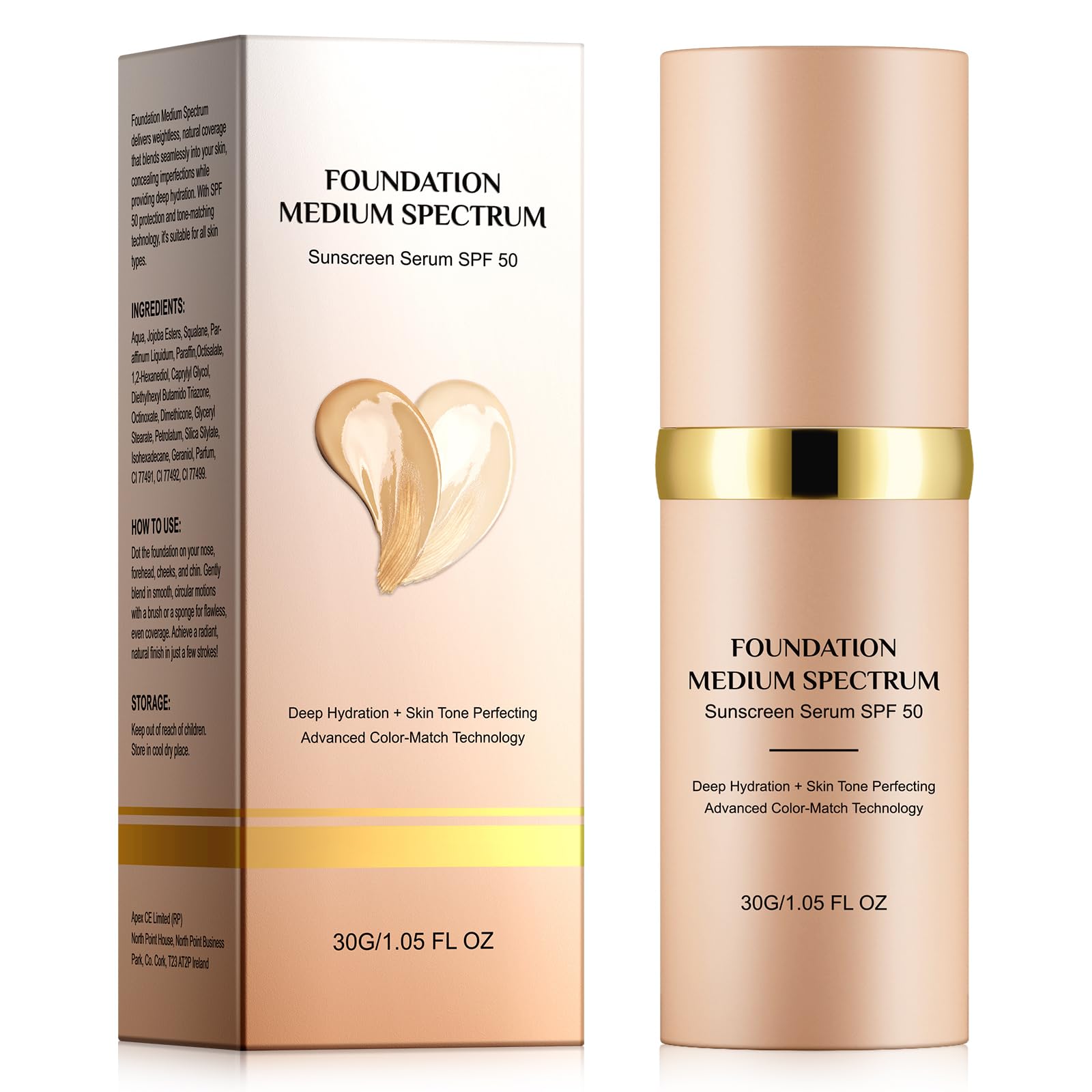 akareni Color Changing Foundation 4-in-1 — Medium Spectrum SPF50+ Waterproof