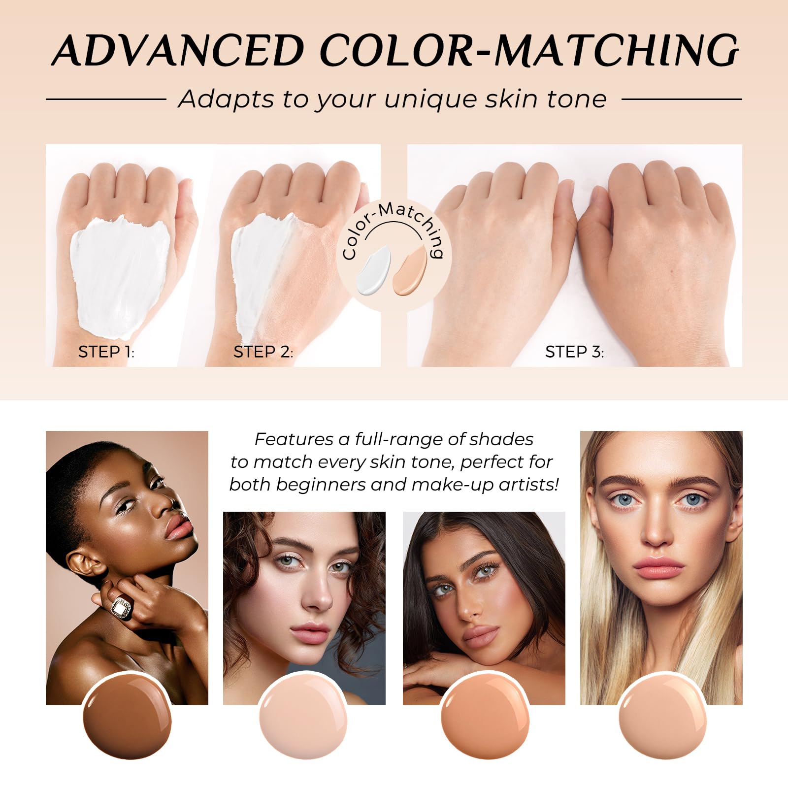 akareni Color Changing Foundation 4-in-1 — Medium Spectrum SPF50+ Waterproof