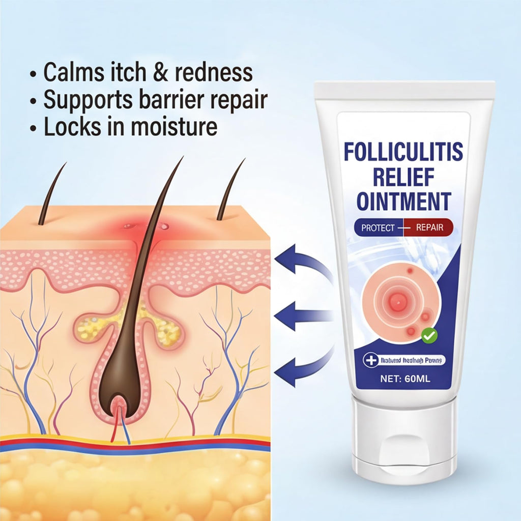 AKQBPN Folliculitis Treatment Cream - Soothes Itching & Redness | Natural, Non-Irritating Formula | 2oz