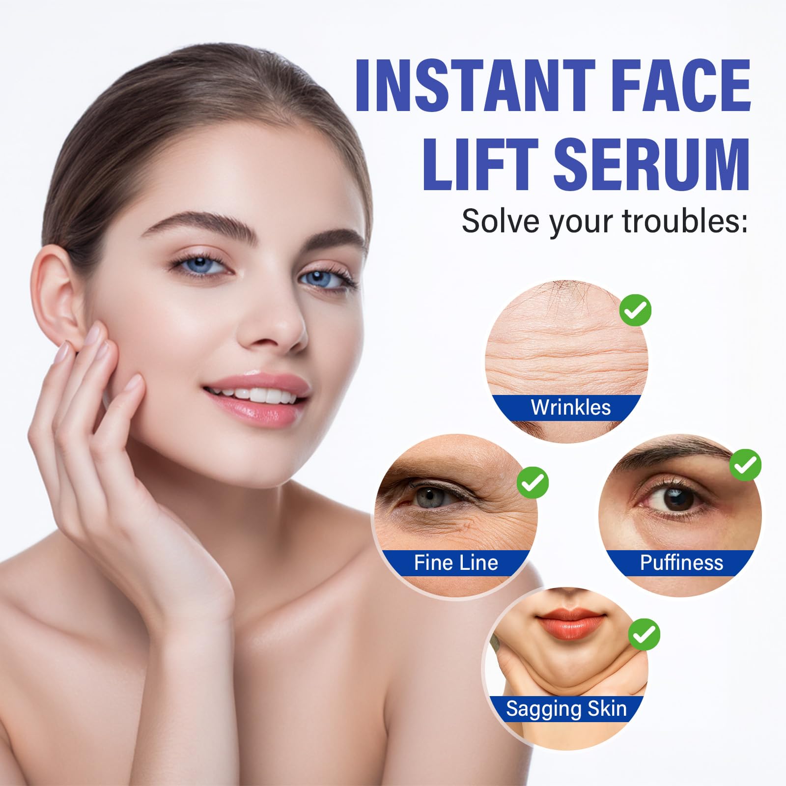 AKQBPN Instant Face Lift Serum — Quick Firming & Skin Tightening, 1 Fl Oz
