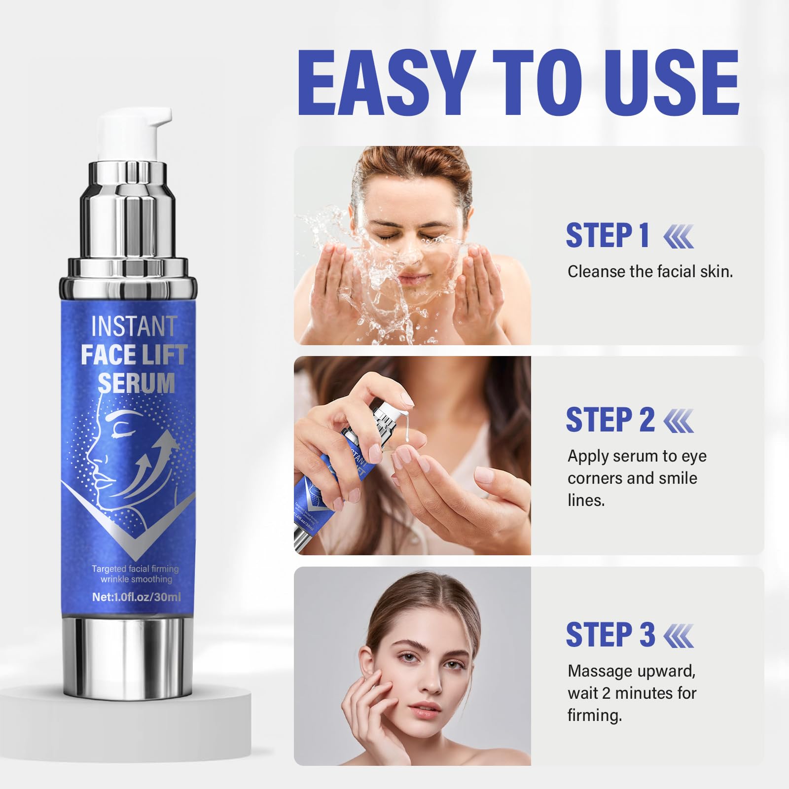 AKQBPN Instant Face Lift Serum — Quick Firming & Skin Tightening, 1 Fl Oz