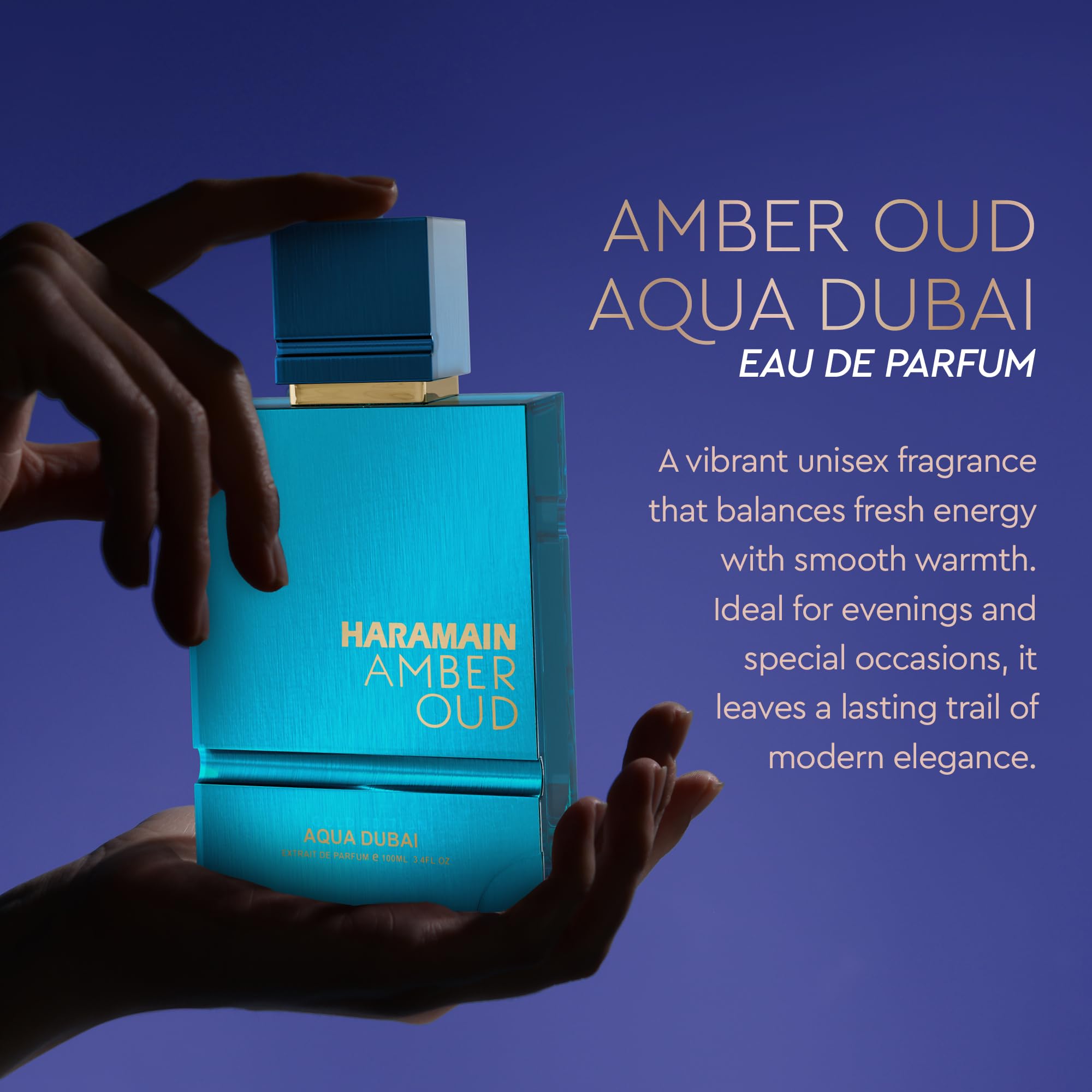 Al Haramain Amber Oud EDP – Aqua Dubai with Travel Atomizer, 3.33oz