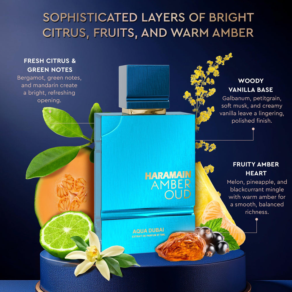 Al Haramain Amber Oud EDP – Aqua Dubai for Men | Oud Cologne + Atomizer