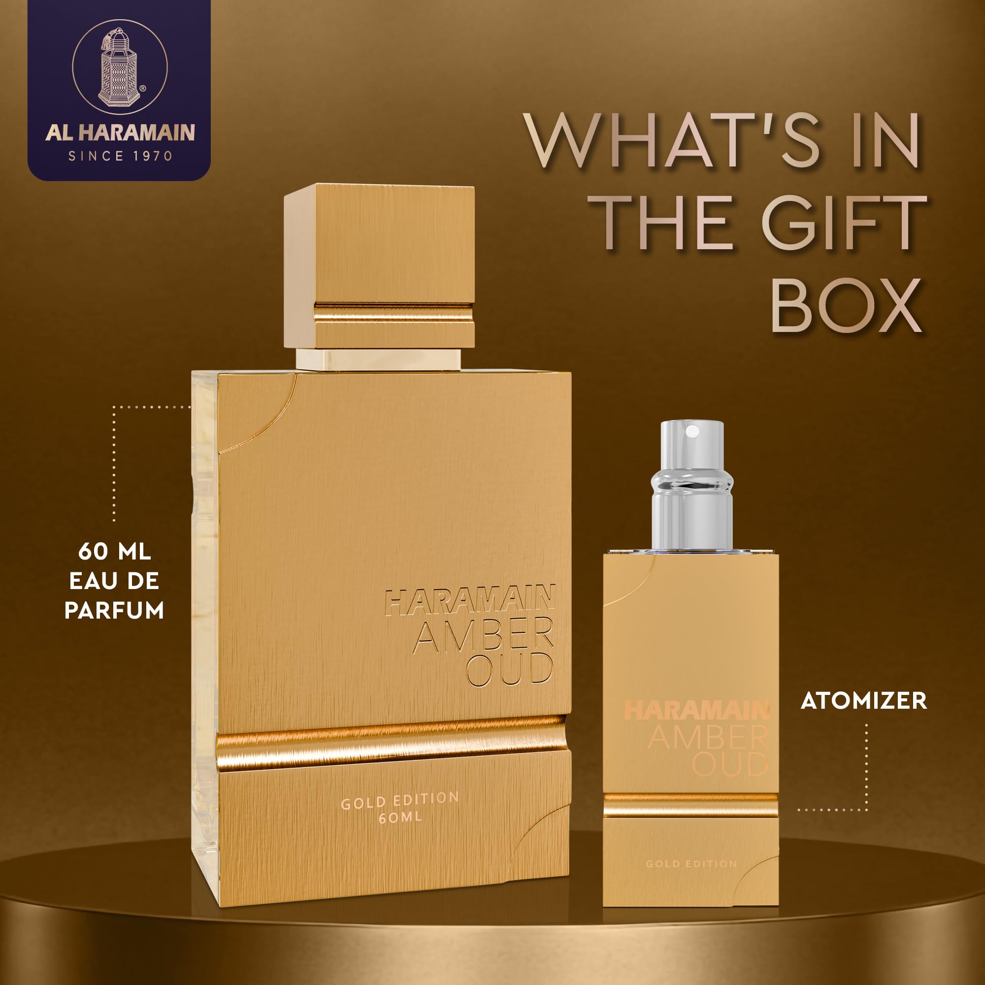 Al Haramain Amber Oud Gold Edition EDP 60ml + Atomizer – Unisex Arabian Perfume