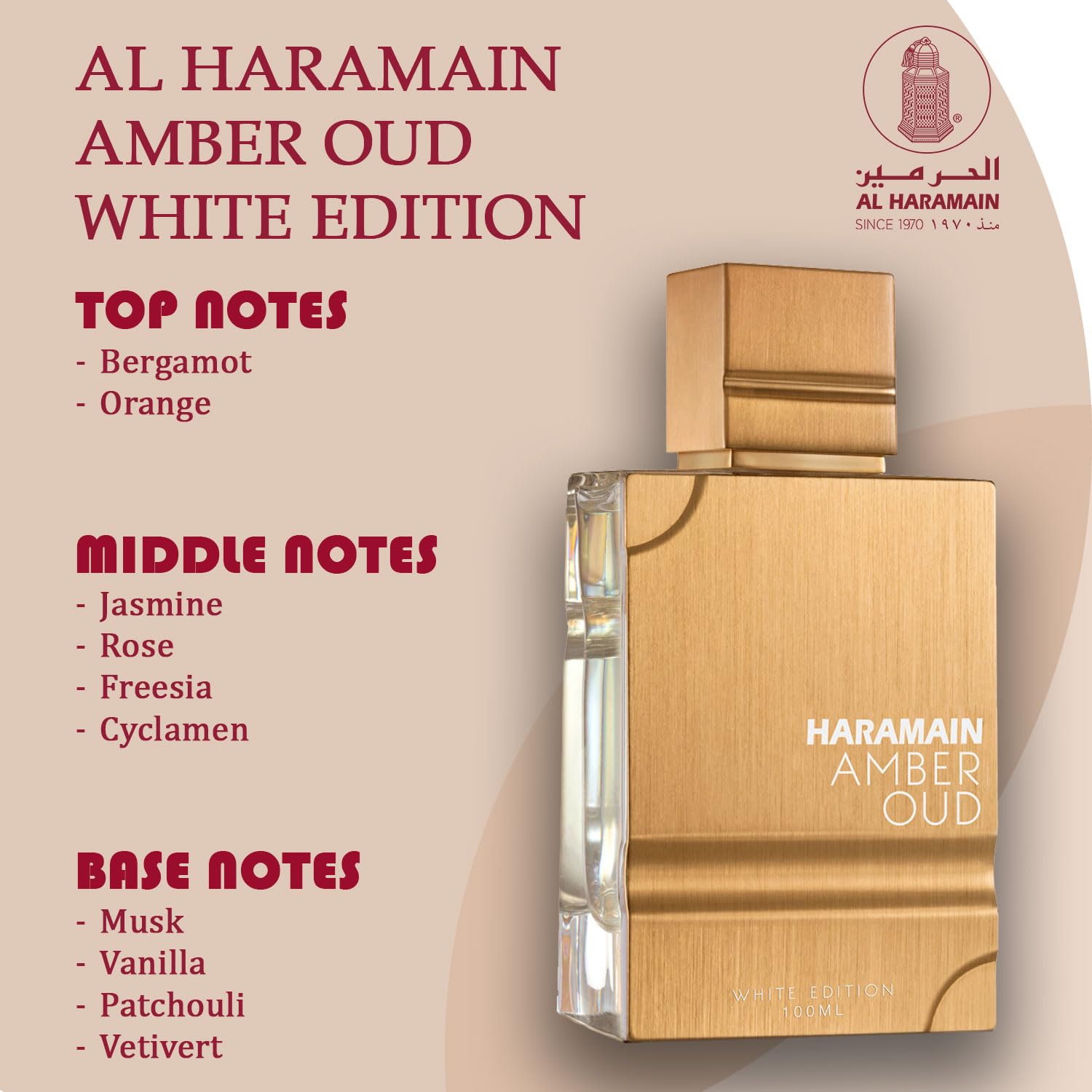 Al Haramain Amber Oud White Edition EDP Spray – Unisex, 3.4 oz | Chypre Floral
