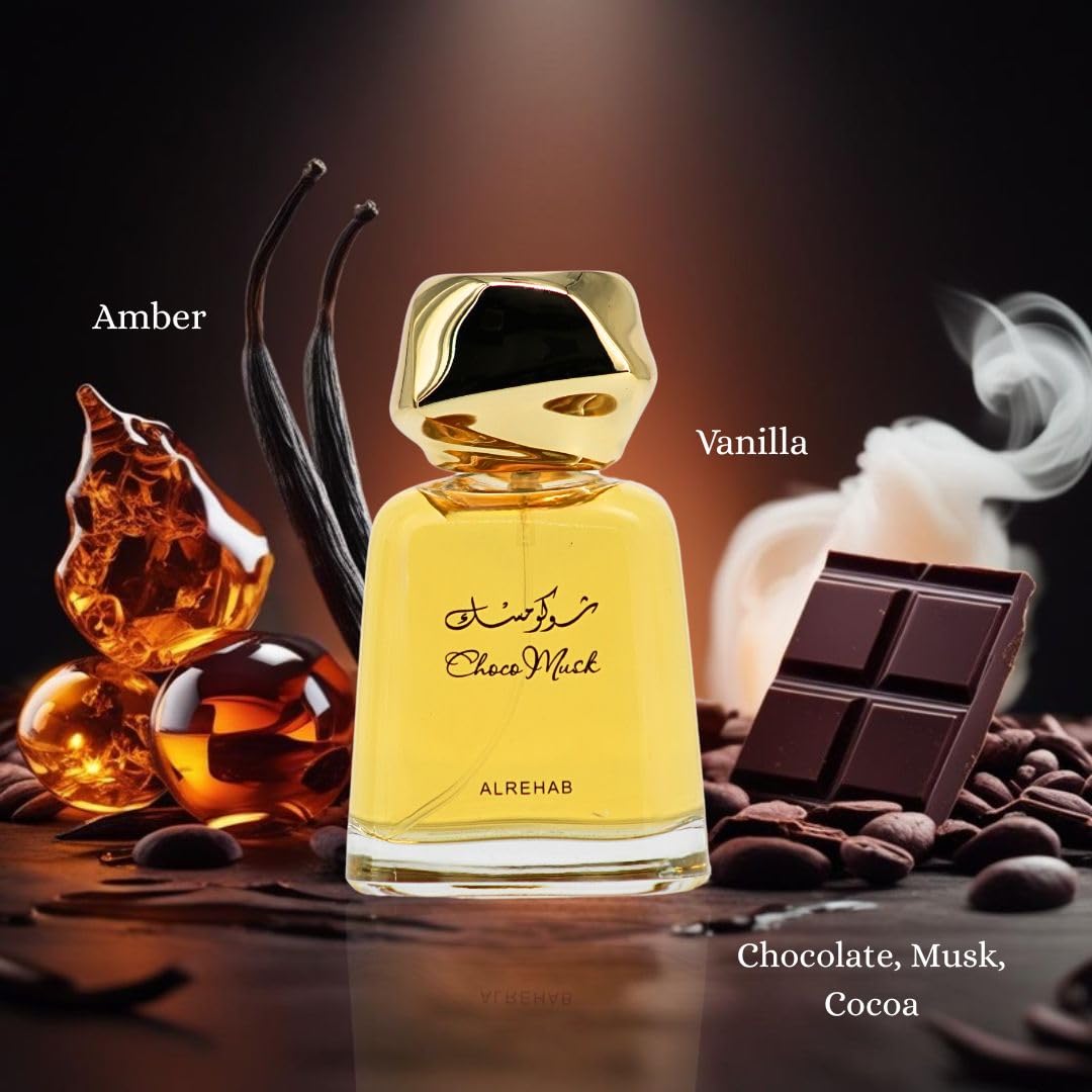 Al-Rehab Choco Musk Eau de Parfum 100ml | Unisex Warm Spicy Gourmand Scent