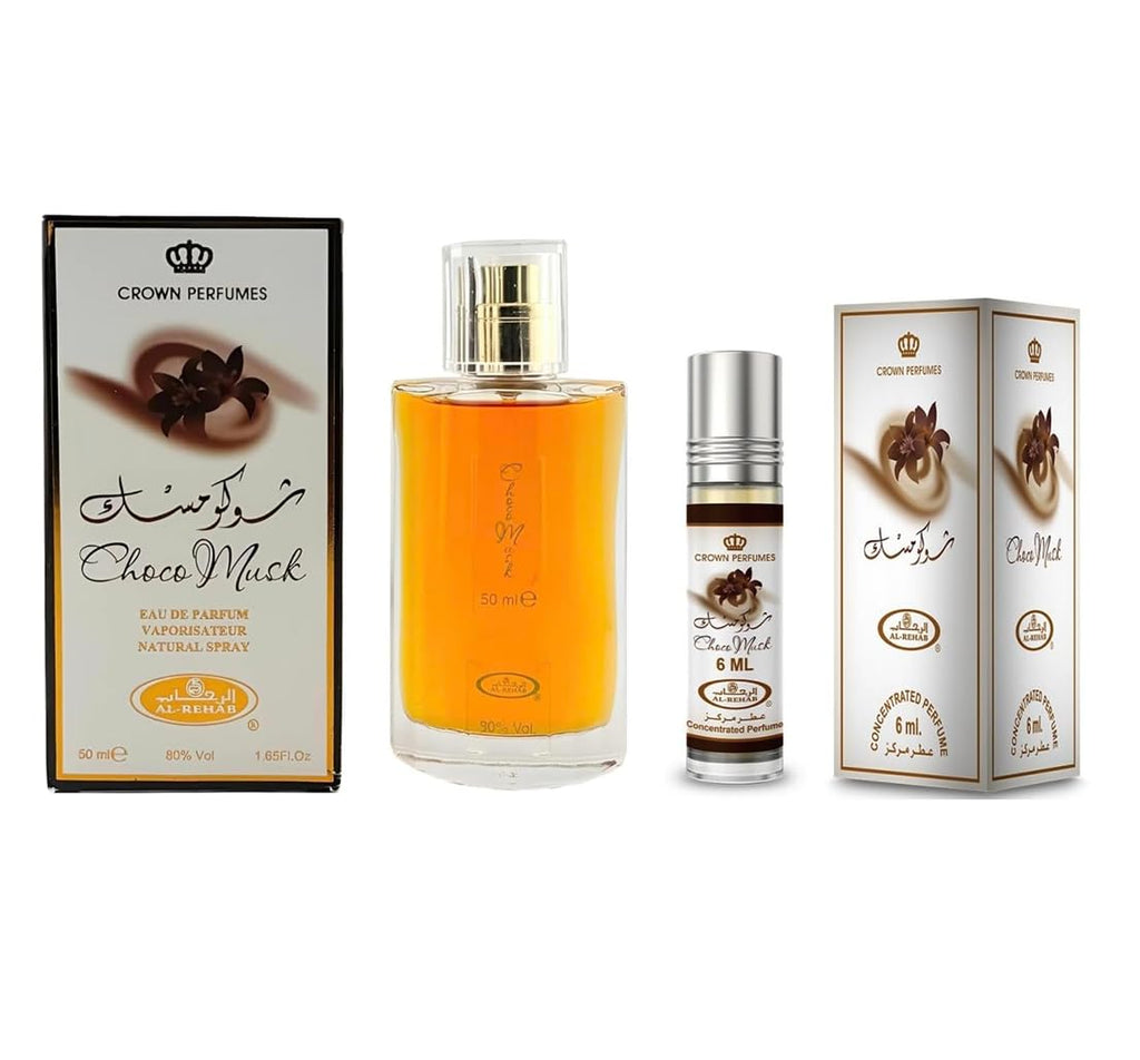 Al Rehab Choco Musk 2-Piece Set – 1.7 oz EDP + 6 ml Rollerball
