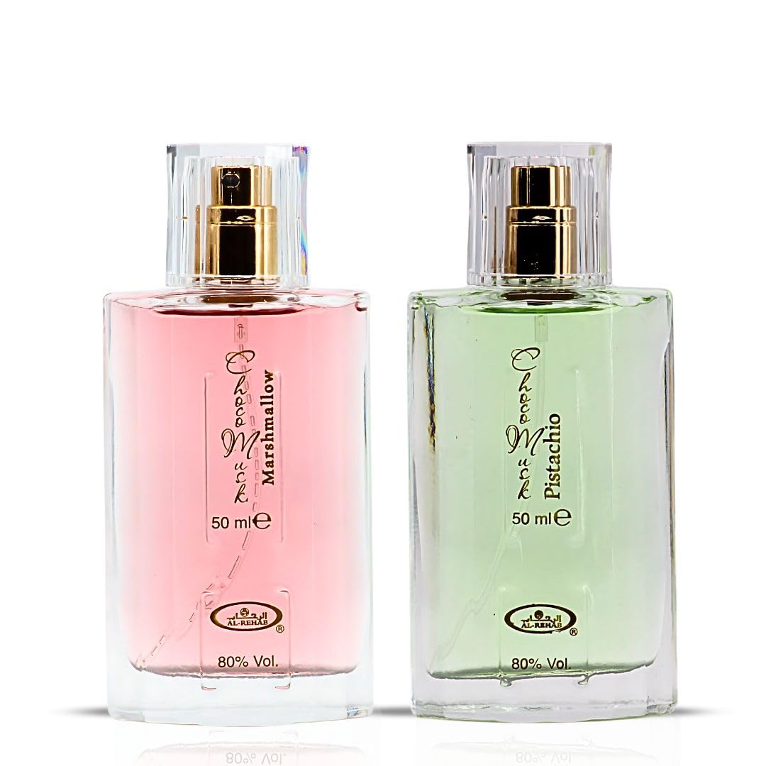 Al-Rehab Choco Musk Marshmallow & Pistachio EDP Sprays 50ml Bundle | Gourmand Chocolate & Vanilla Fragrances