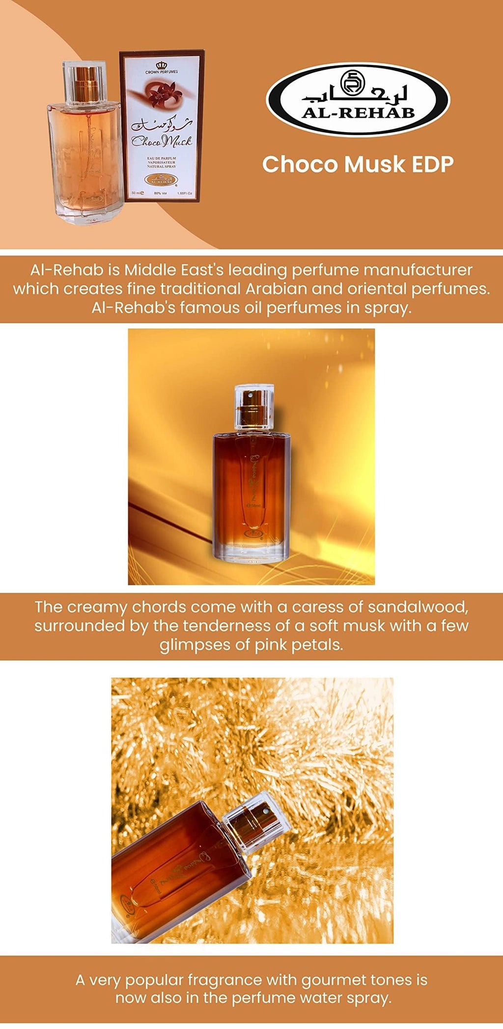 Al-Rehab Choco Musk Eau de Spray – 50ml 2 Pack | Genuine Al-Rehab Perfume