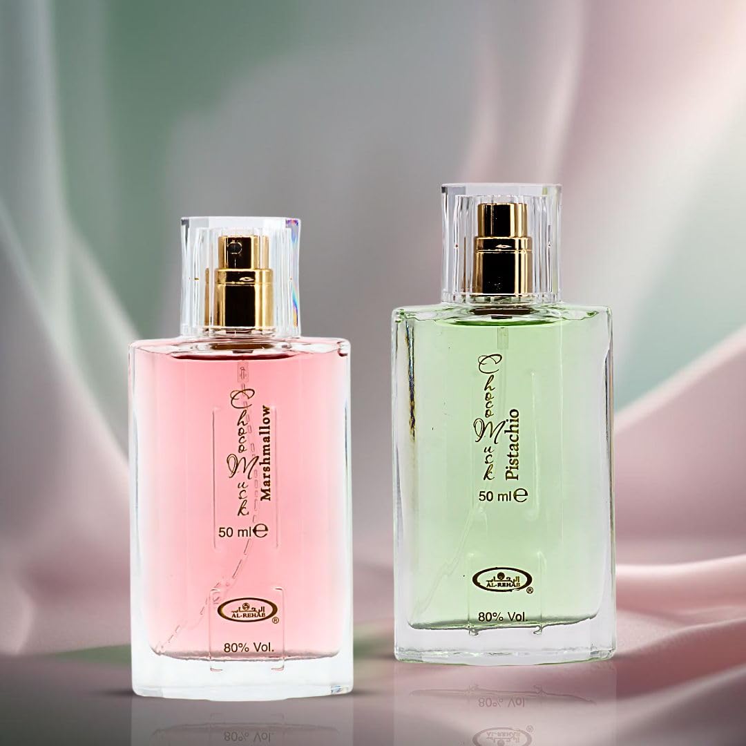 Al-Rehab Choco Musk Marshmallow & Pistachio EDP Sprays 50ml Bundle | Gourmand Chocolate & Vanilla Fragrances
