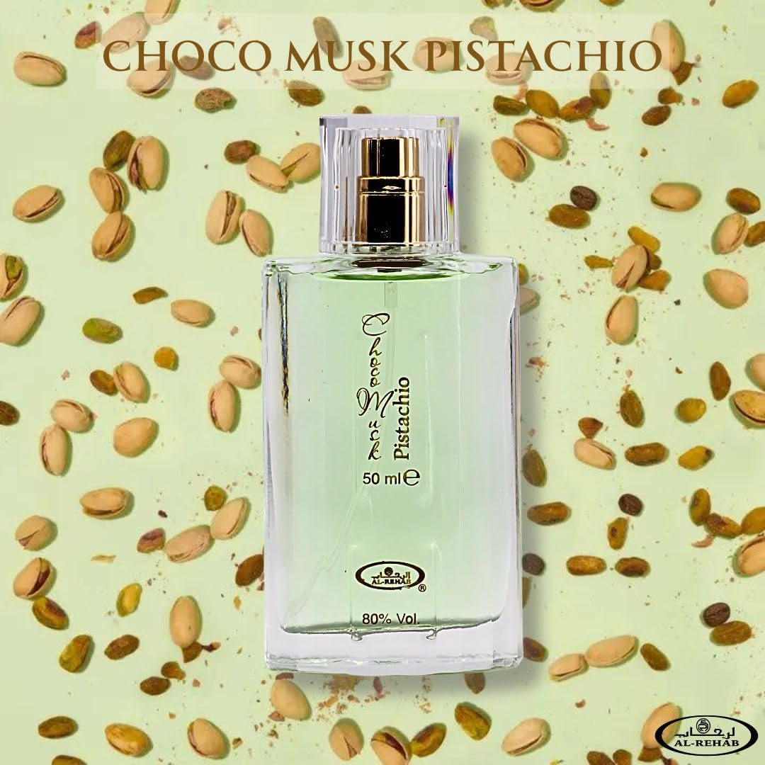 Al-Rehab Choco Musk Marshmallow & Pistachio EDP Sprays 50ml Bundle | Gourmand Chocolate & Vanilla Fragrances