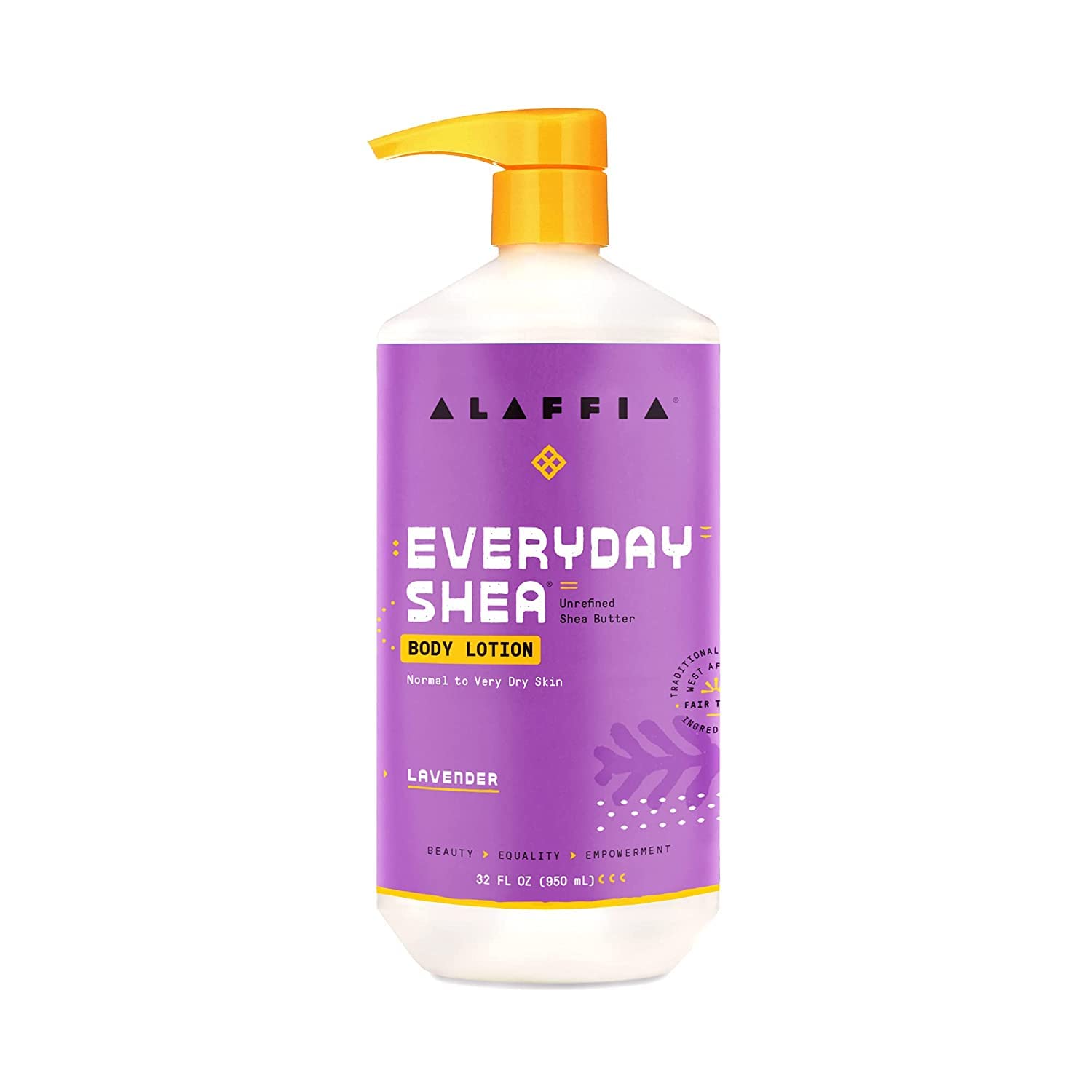 Alaffia Everyday Shea Body Lotion – 2 Pack (32 oz each) for Normal to Very Dry Skin | Fair Trade, Lavender & Lemongrass