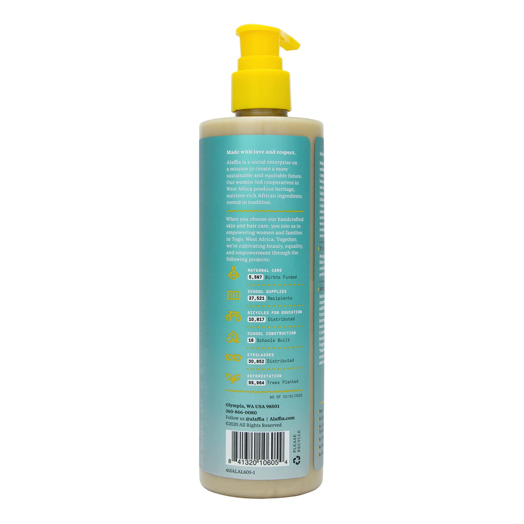 Alaffia Beautiful Curls Curl Enhancing Cream Shampoo for Kinky Curly Hair – Sulfate Free, Shea Butter