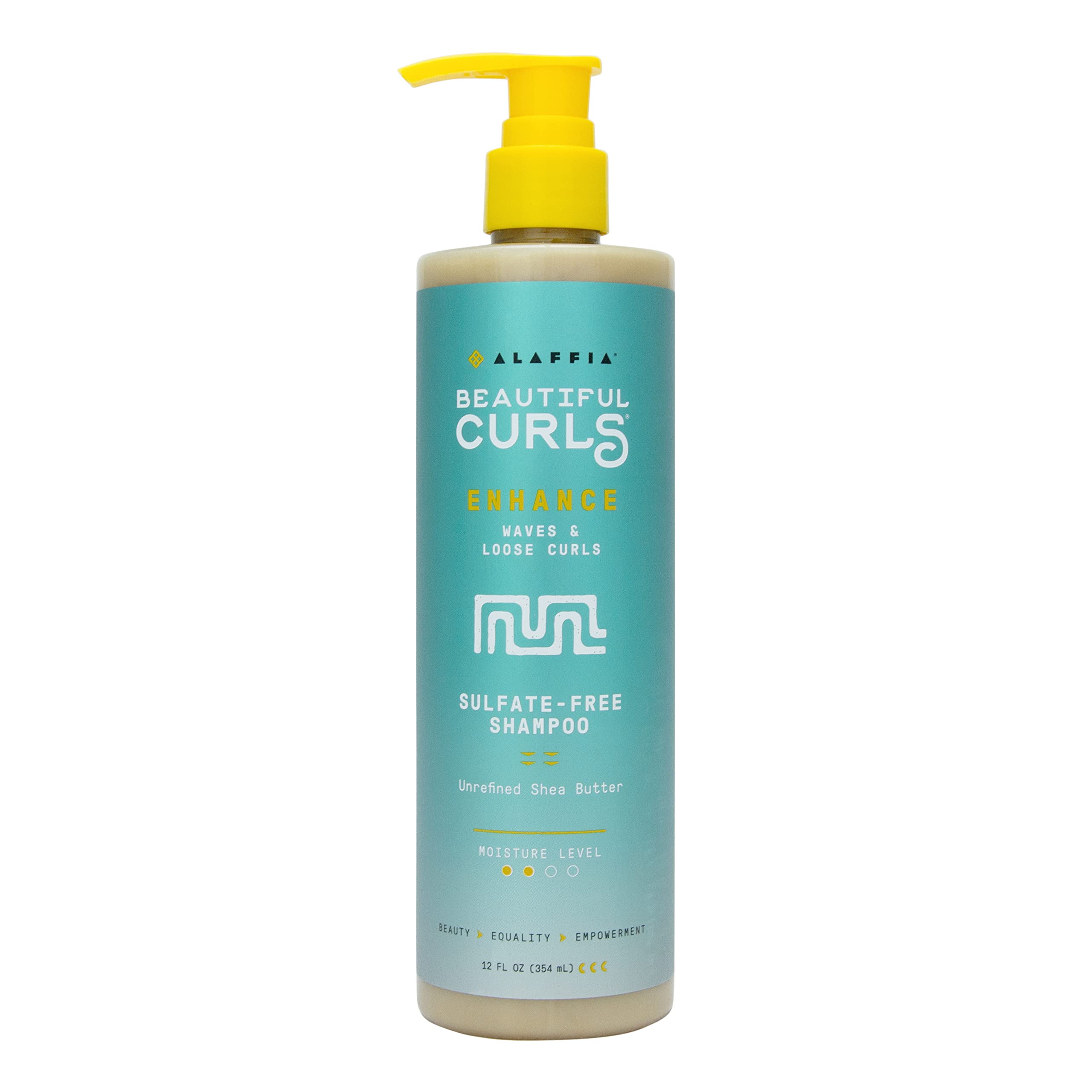 Alaffia Beautiful Curls Curl Enhancing Cream Shampoo for Kinky Curly Hair – Sulfate Free, Shea Butter