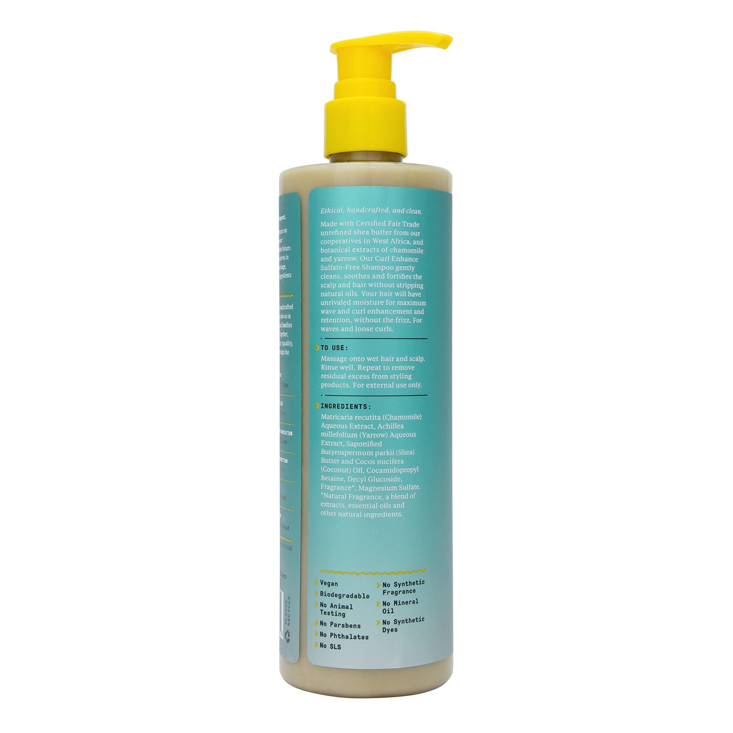 Alaffia Beautiful Curls Curl Enhancing Cream Shampoo for Kinky Curly Hair – Sulfate Free, Shea Butter