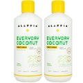 Alaffia Everyday Coconut Conditioner - 2 Pack for Wavy & Curly Hair | Virgin Coconut Oil, Ginger Extract, Vitamin E