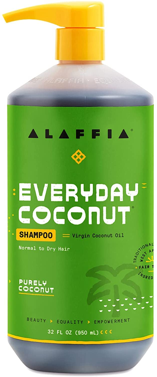 Alaffia EveryDay Coconut Shampoo – Gentle Clean for Normal to Dry Hair, Ginger & Coconut Oil, Fair Trade, 32 oz