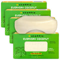 Alaffia EveryDay Coconut Soap Bar – Ergonomic, Coconut Oil & Shea Butter, Pure Coconut Scent, 8 oz Pack of 4