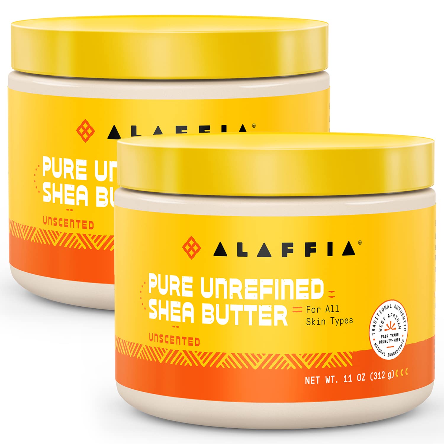 Alaffia Everyday Shea Authentic Shea Butter – Unscented, 2-Pack, 11 oz Each