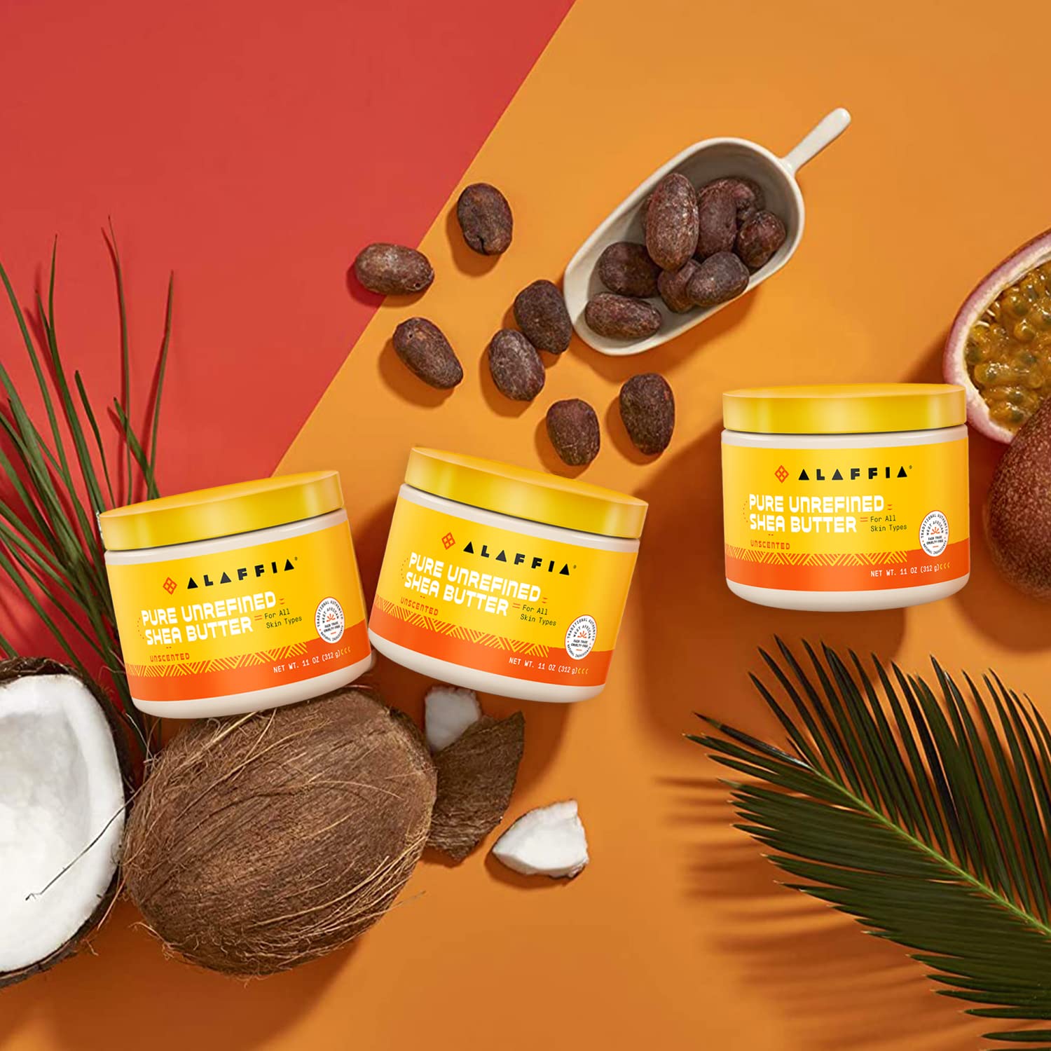 Alaffia Everyday Shea Authentic Shea Butter – Unscented, 2-Pack, 11 oz Each