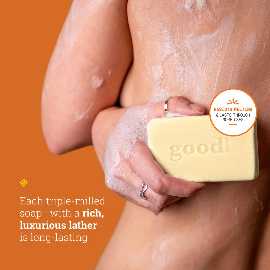 Alaffia Good Soap Lavender 2-Pack (8 Bars) – Triple-Milled with Fair Trade Shea Butter
