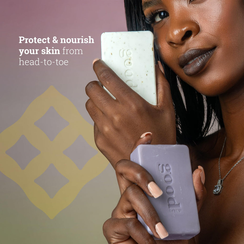 Alaffia Good Soap Lavender 2-Pack (8 Bars) – Triple-Milled with Fair Trade Shea Butter