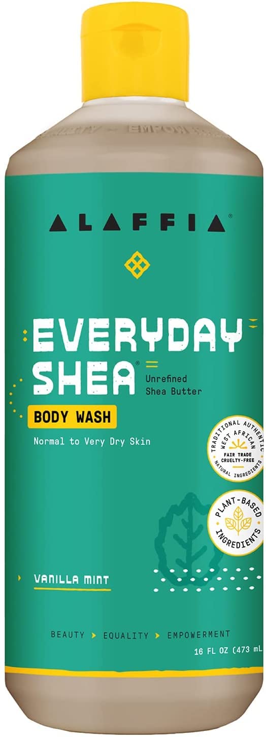 Alaffia EveryDay Shea Body Wash – Vanilla Mint, Sulfate-Free Moisturizing Cleanser