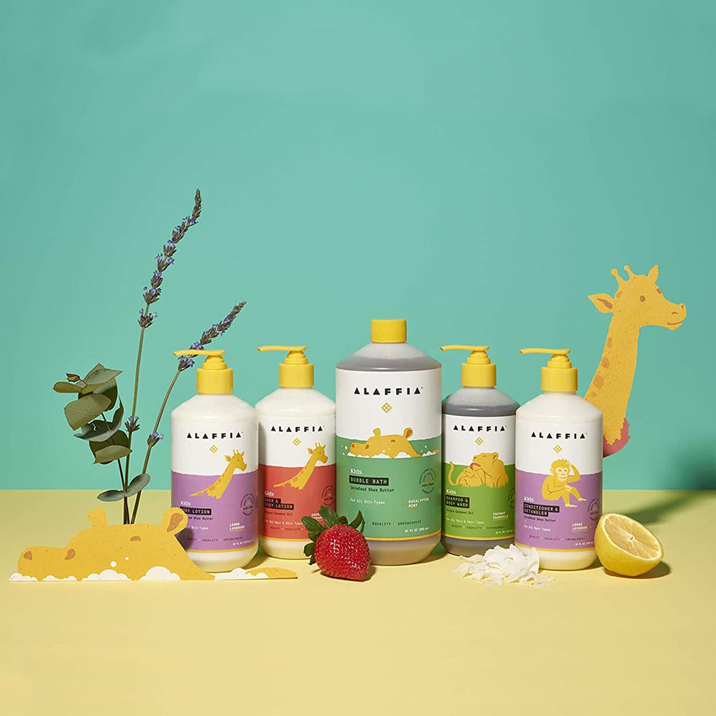 Alaffia Babies & Kids Shampoo & Body Wash – Lemon Lavender 2-Pack, 16 Fl Oz Each | Gentle & Fair Trade