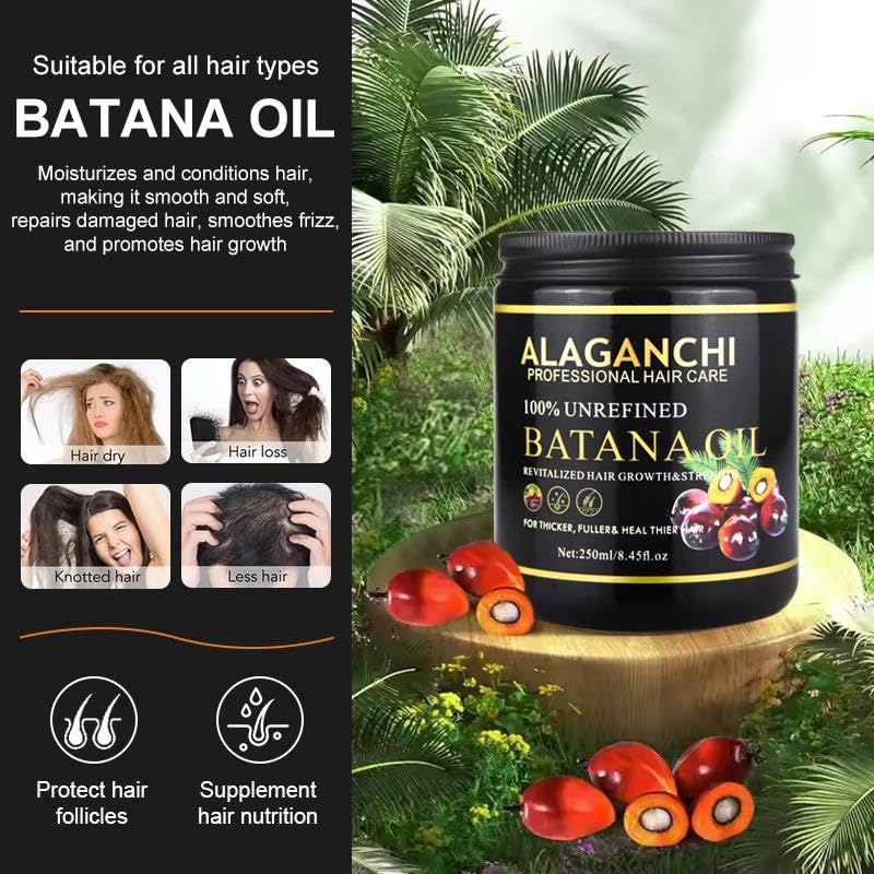 Alaganchi Batana Oil 250ml – 100% Unrefined & Pure for Hair Growth & Strength