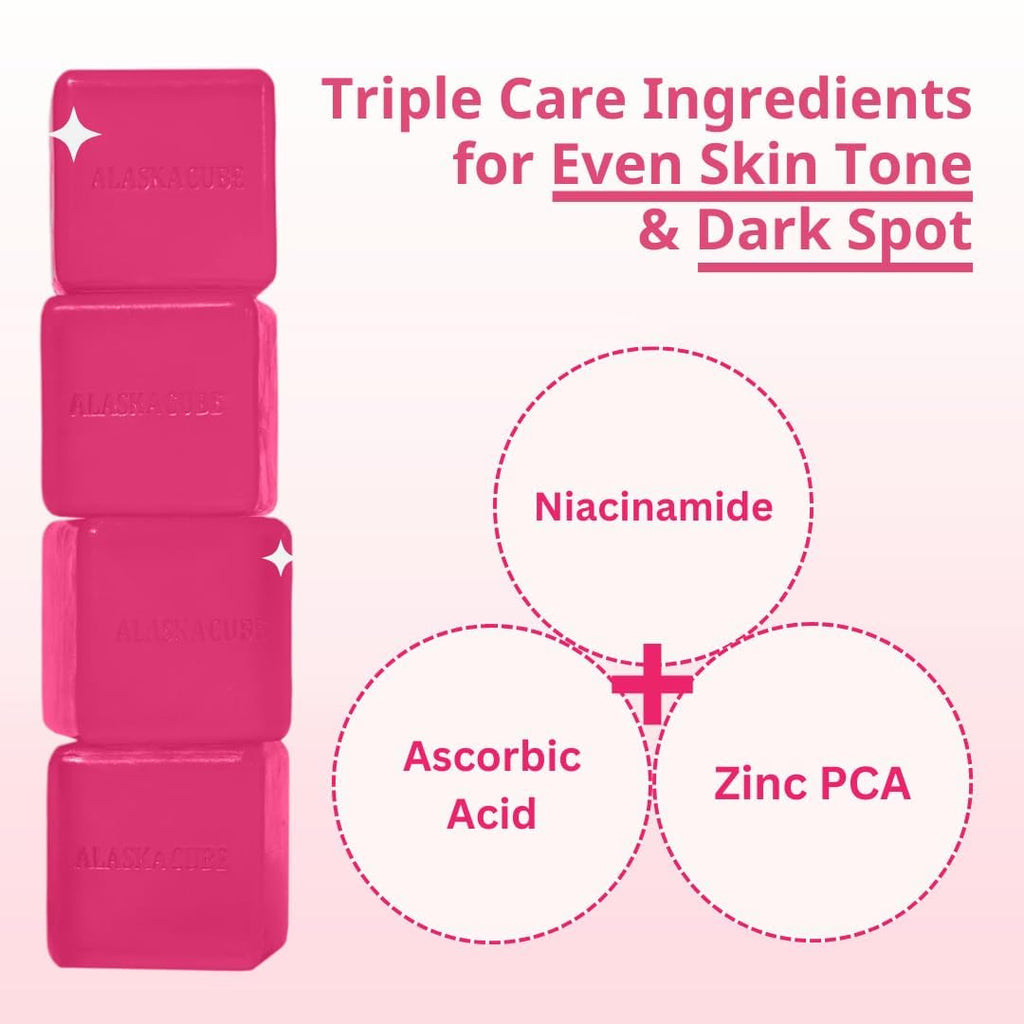 Alaskacube Rose Glow Perfumed Shower Bar – 3 x 4.93 oz Rose Scented Body Wash for Radiance