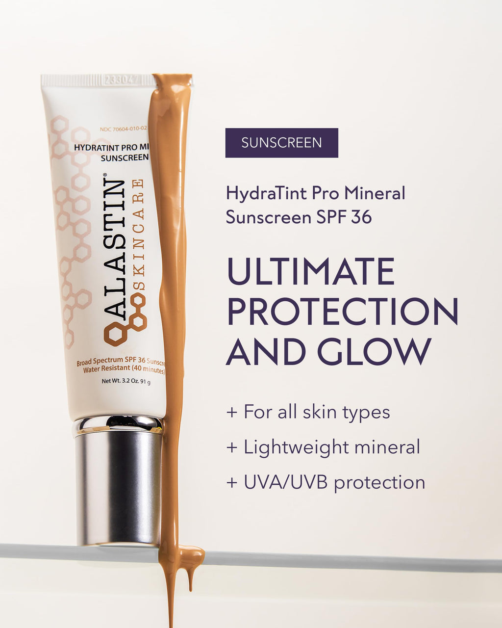 ALASTIN Skincare HydraTint Pro Mineral Sunscreen SPF 36 – 3.2 oz | 2-in-1 Tinted Sunblock & Moisturizer for Face & Neck | Fragrance-Free & Water Resistant