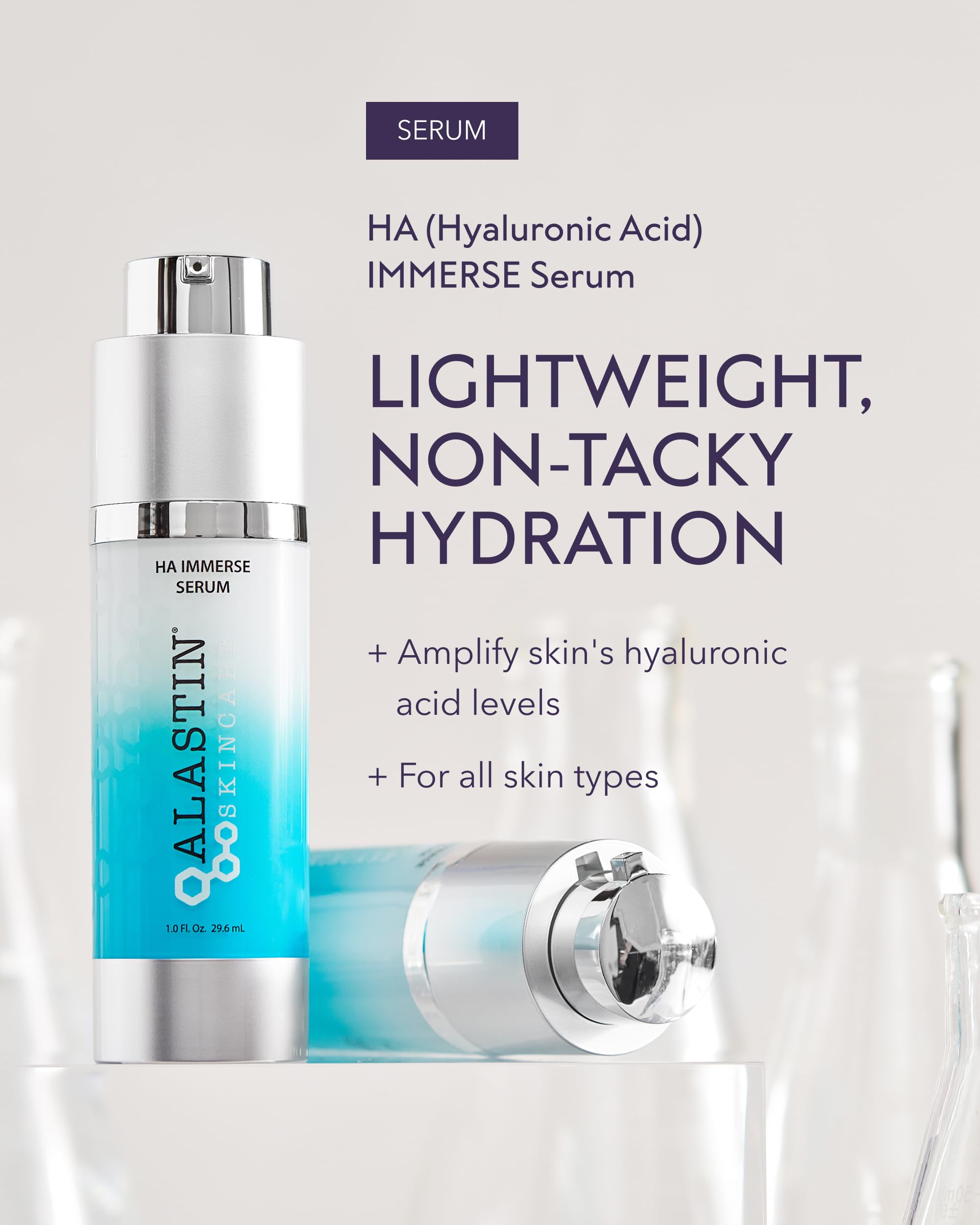 ALASTIN Skincare Hyaluronic Acid HA IMMERSE Serum – 1 oz | Hydrating Moisturizing Serum for Radiant, Glowing Skin