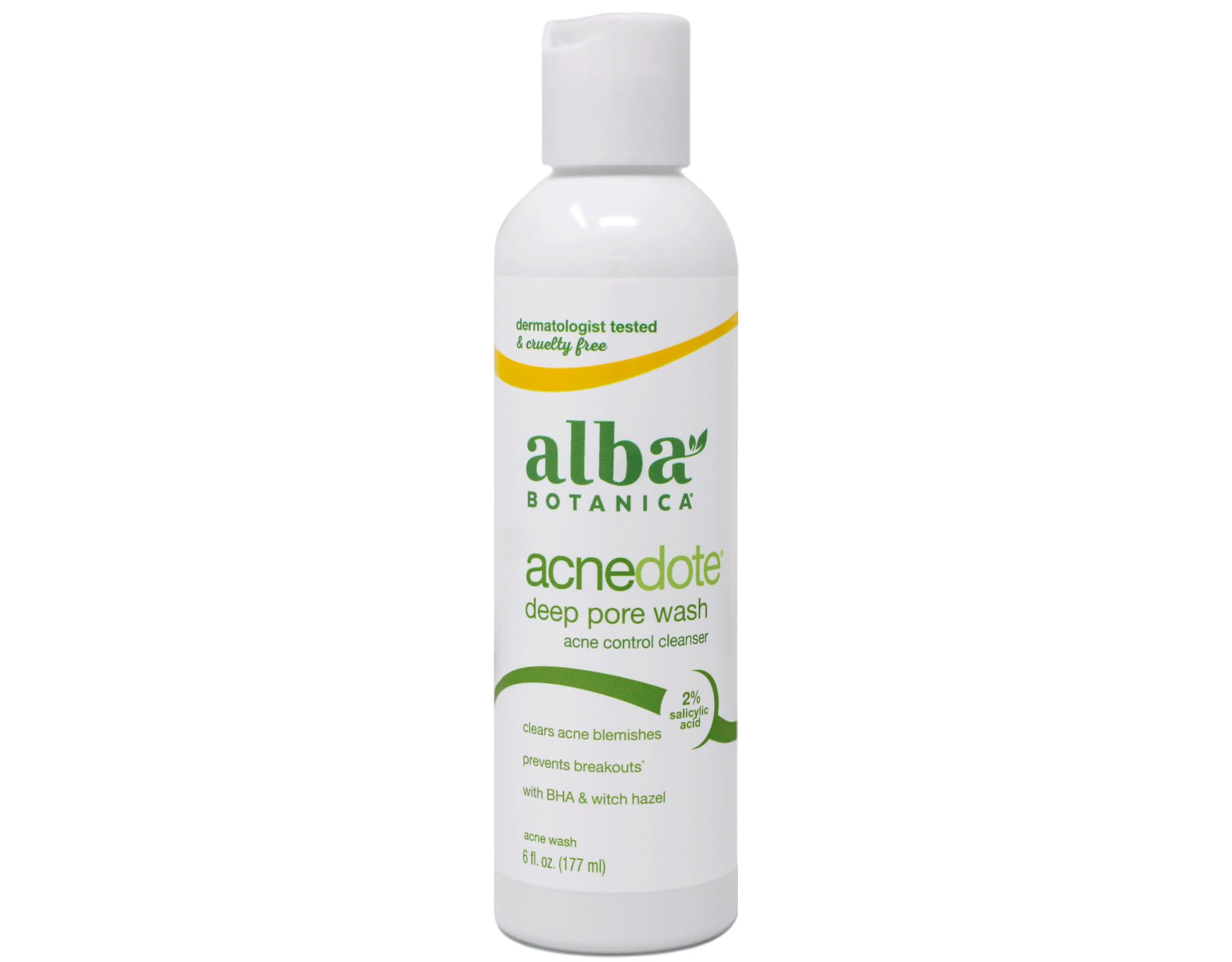 Alba Botanica Acnedote Deep Pore Wash – 6 oz Pack of 2 | 2% Salicylic Acid