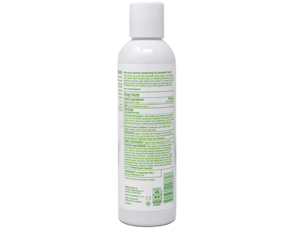 Alba Botanica Acnedote Deep Pore Wash – 6 oz Pack of 2 | 2% Salicylic Acid
