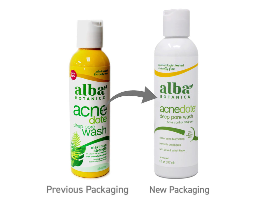 Alba Botanica Acnedote Deep Pore Wash – 6 oz Pack of 2 | 2% Salicylic Acid
