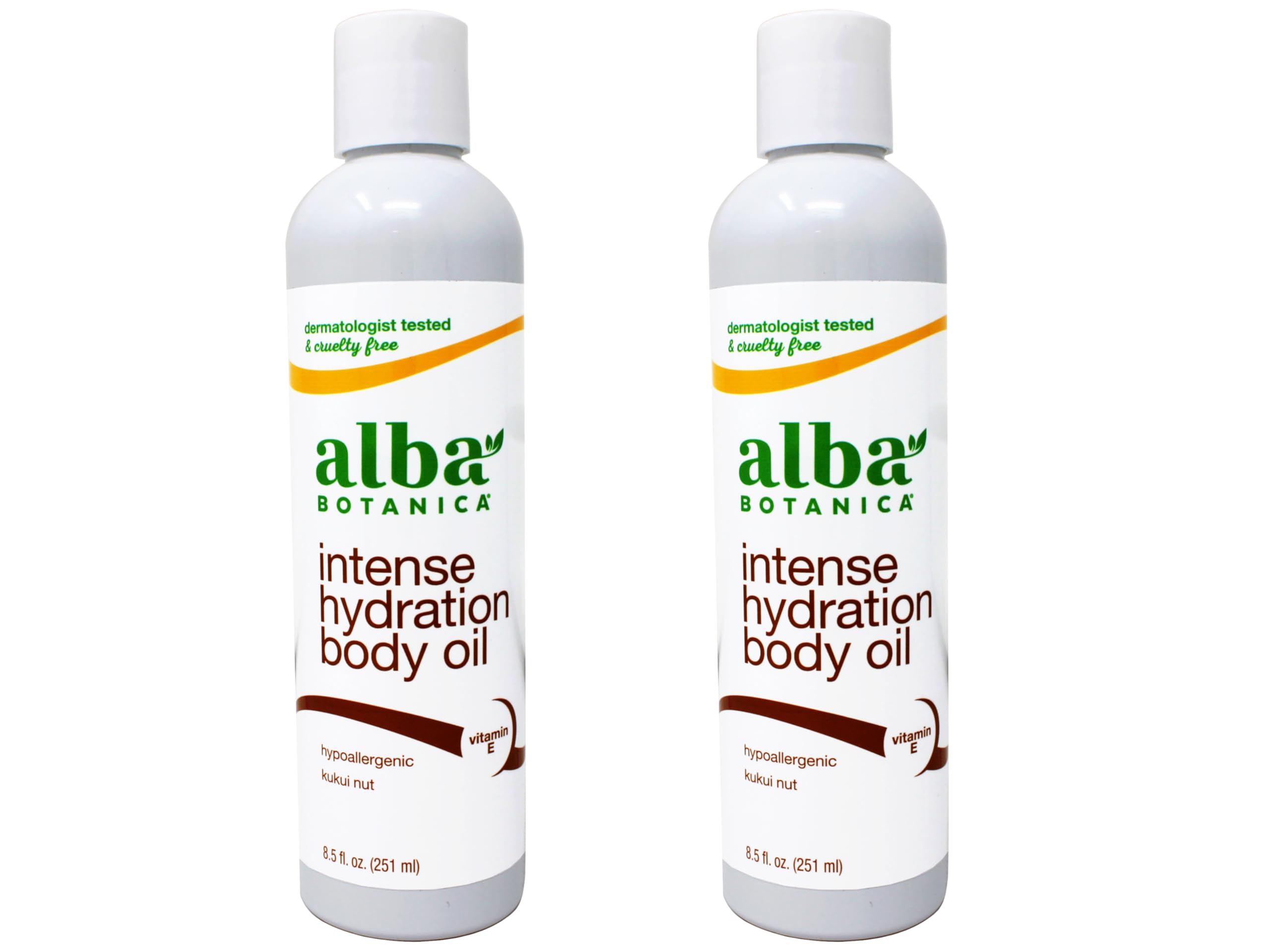 Alba Botanica Hawaiian Kukui Nut Body Oil – 2 Pack (8.5 oz each) – Cruelty-Free